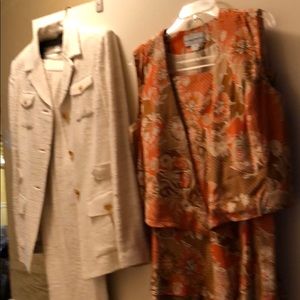 100% silk 4pc Suit with Pants,skirt ,vest